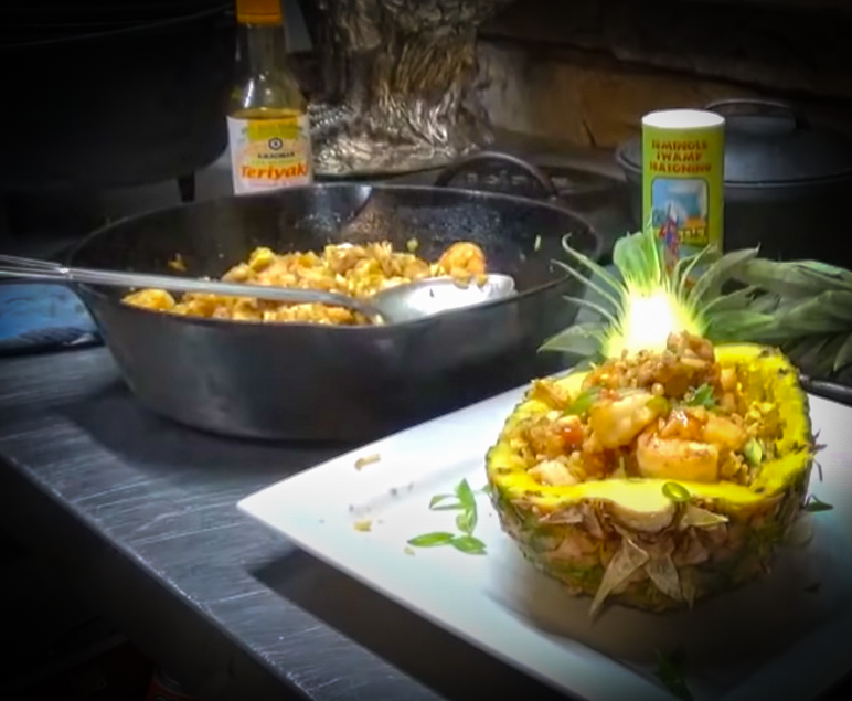 Cast Iron Recipe! Shrimp and Chicken Pineapple Teriyaki in Cast Iron with Backwoods Gourmet and my724outdoors.com!