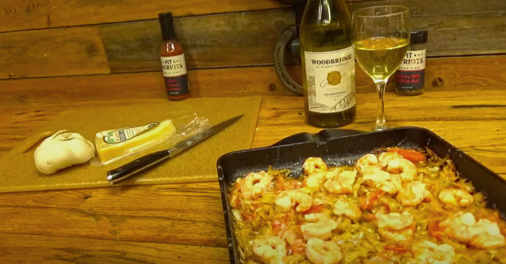 SHRIMP-CABBAGE-RECIPE-ON-CAST-IRON-with-Backwoods-Gourmet-and-my724outdoors.