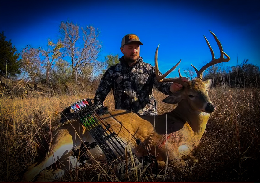 Big Rutting Buck Taken with Bow in Kansas with Split Brow Productions and my724outdoors.com!