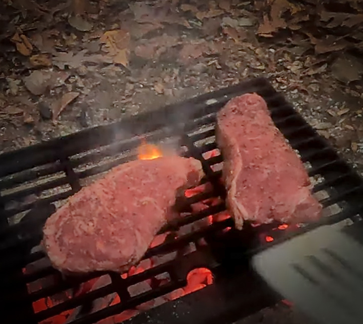 Campout Cooking Delicious Steaks Will Make Your Mouth Water with Backwoods Gourmet and my724outdoors.com!