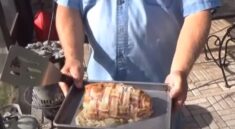 How to Cook Bacon Wrapped Pork Loin in the Dutch Oven with Backwoods Gourmet an my724outoors.com!